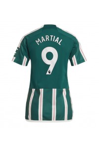 Manchester United Anthony Martial #9 Jalkapallovaatteet Naisten Vieraspaita 2023-24 Lyhythihainen